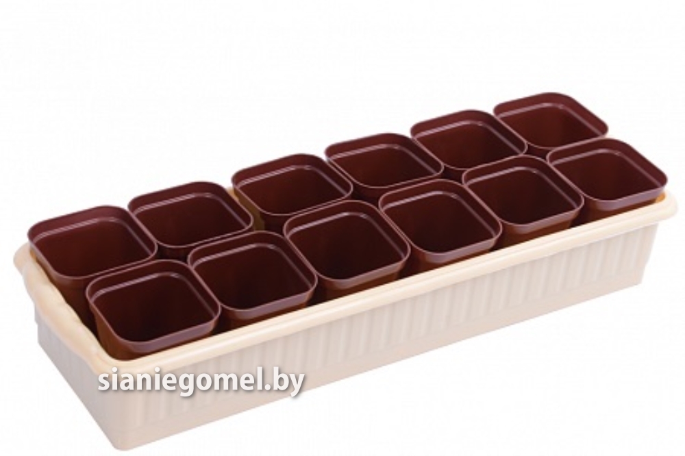 НАБОР ДЛЯ РАССАДЫ (поддон + 12 горшочков)